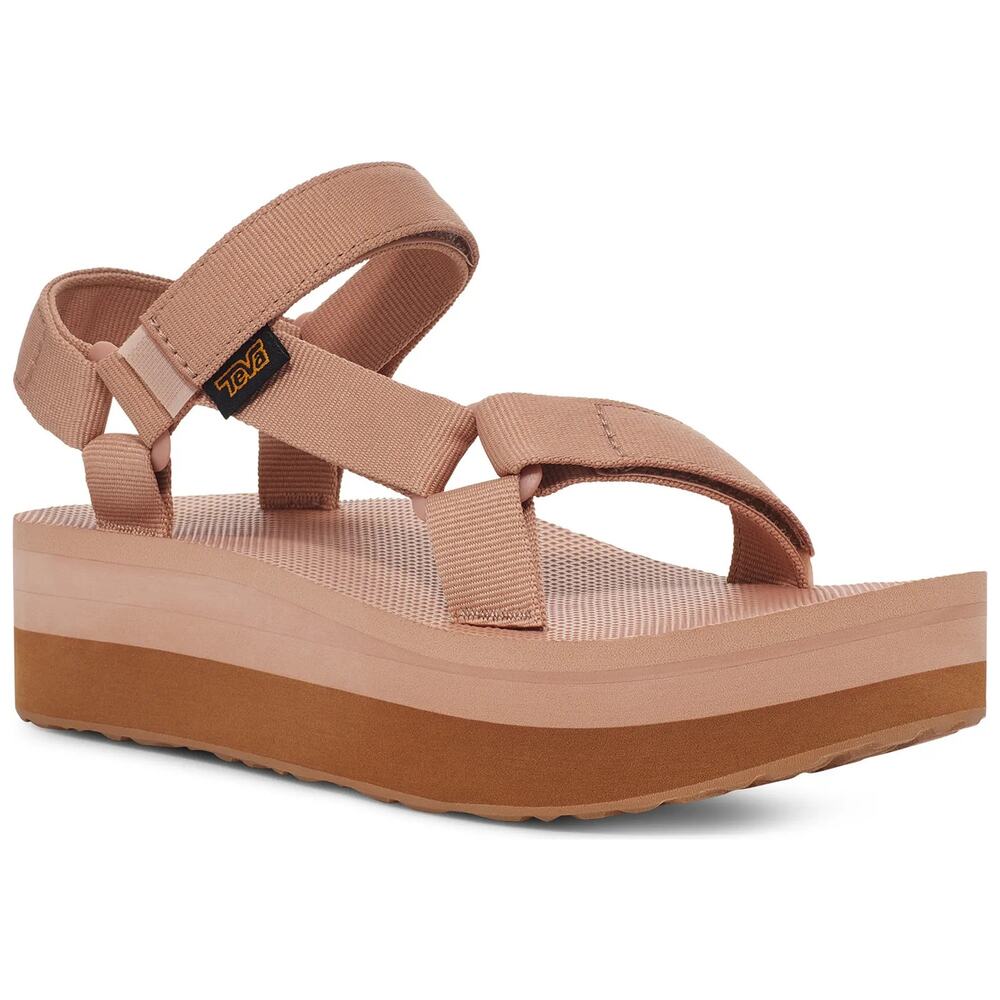 Teva Platform Sandals in Blush and Tan